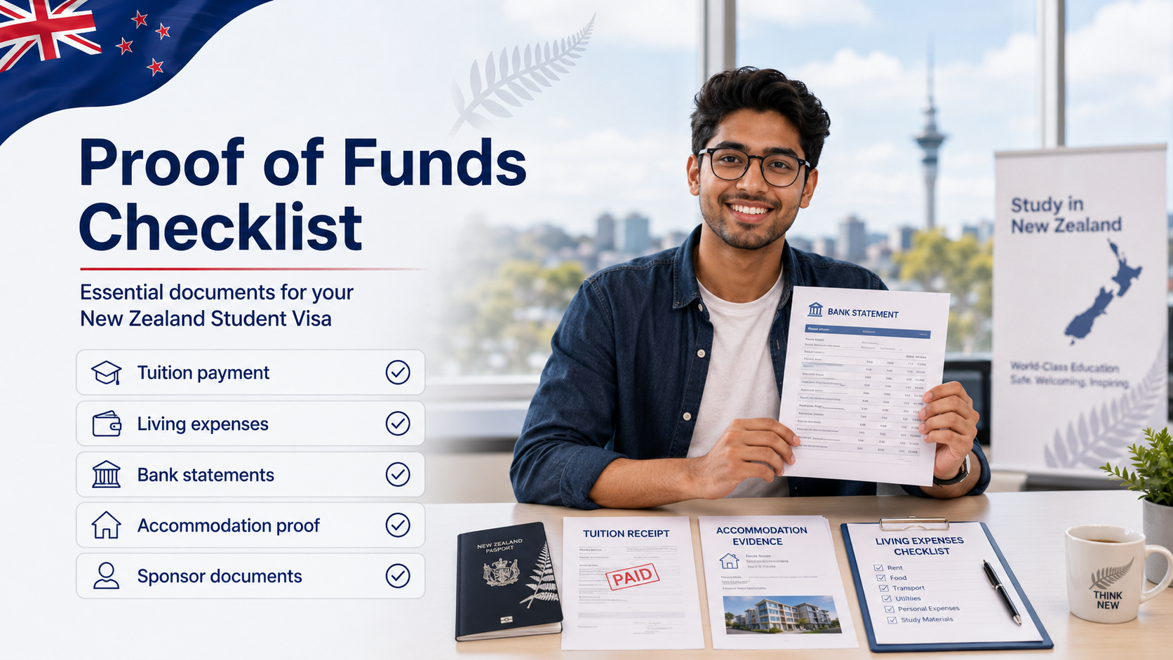 New Zealand proof of funds checklist for student visa applicants