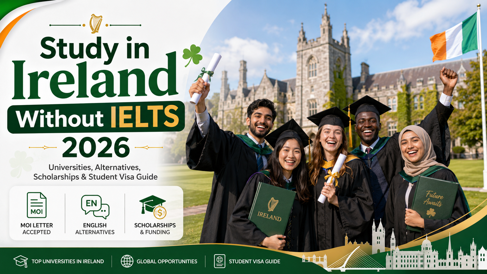 study in Ireland without IELTS 2026 guide for international students