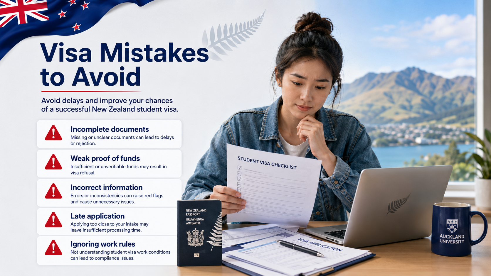 Common New Zealand student visa mistakes to avoid in 2026