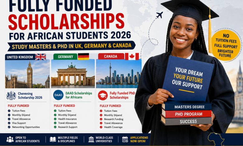 Fully funded scholarships for African students 2026