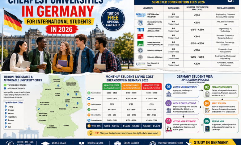 cheapest universities in Germany for international students
