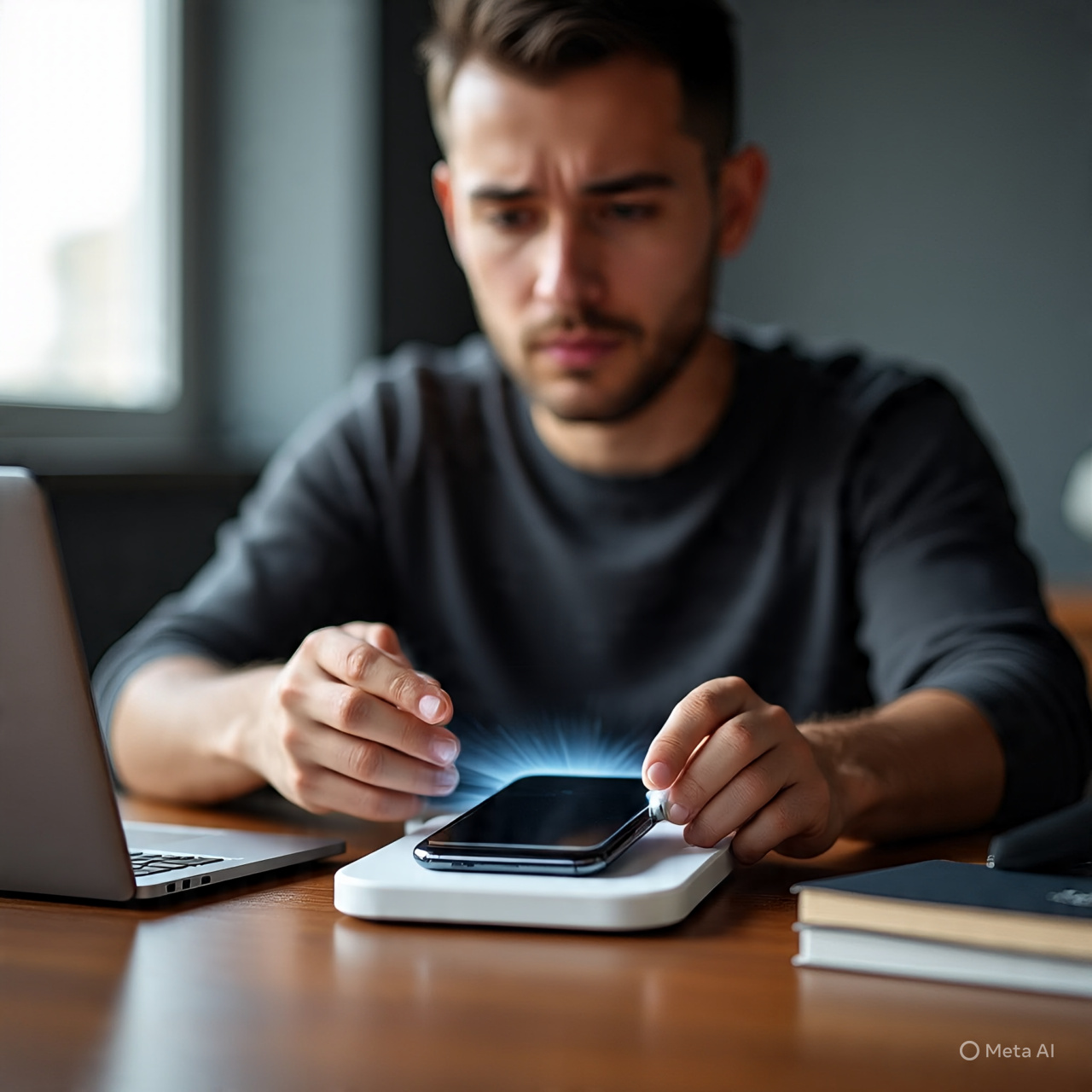 A user cooling down a smartphone, demonstrating how to stop phone from overheating.