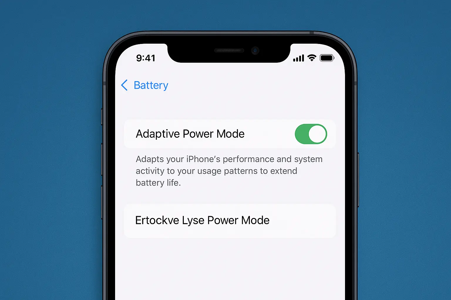 iPhone Adaptive Power Mode in iOS 26